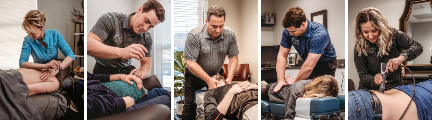 Photo collage of Toledo patients getting treated with various techniques