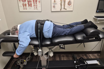 Spinal Decompression Therapy used on male patient