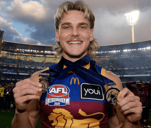 Will after winning his 2nd Norm Smith medal for best on ground at the 2025 AFL Grand Final