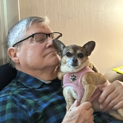 Grace with a patient of ours