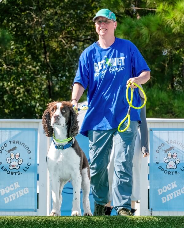 Dr. Lawson with dog on leash