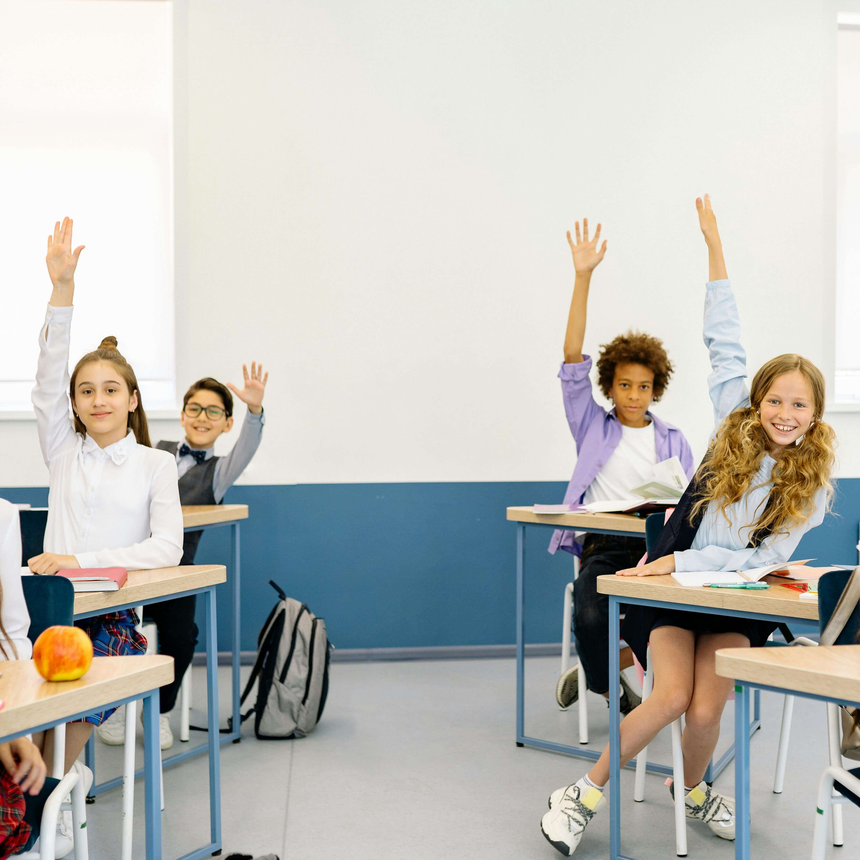 Students sitting at desks