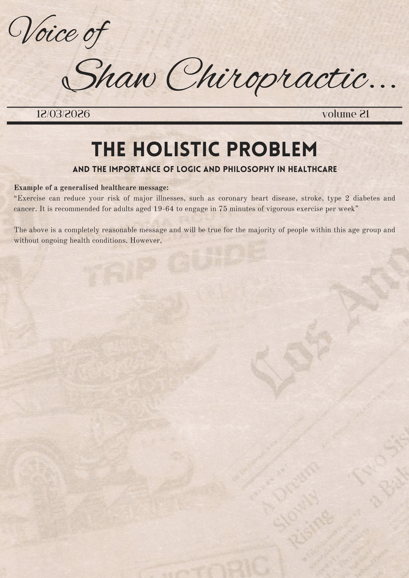 The holistic problem