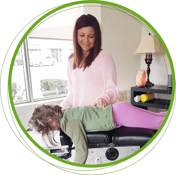 Mississauga pediatric patient receiving a chiropractic adjustment
