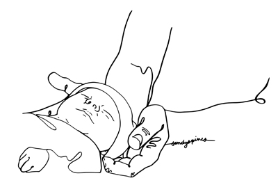 adjusting a baby 