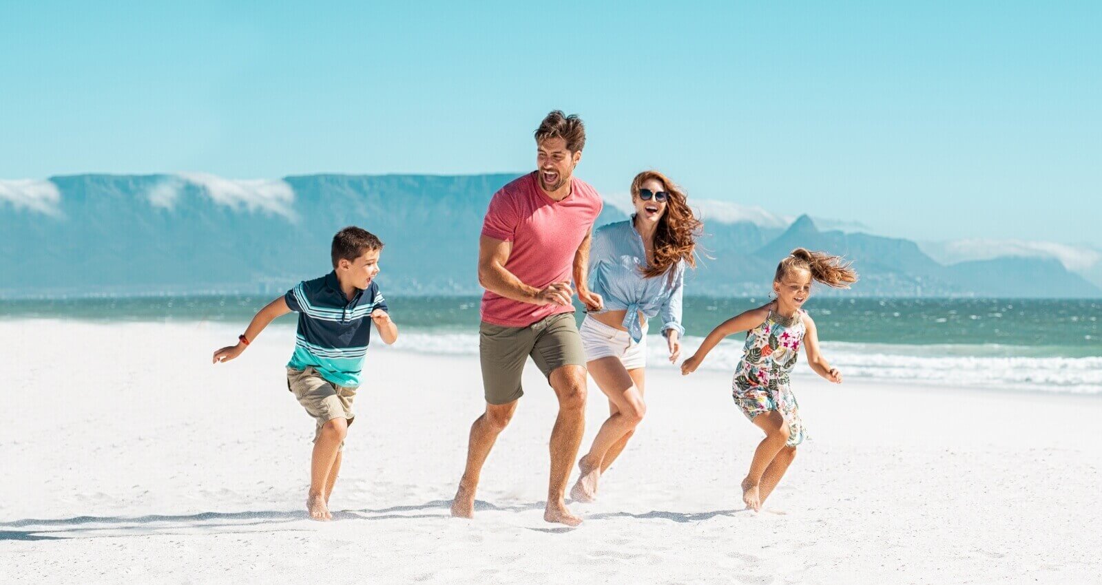 family at the beach