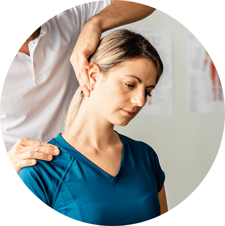 chiropractor adjusting persons neck