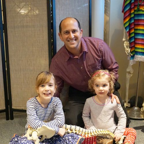 Dr Sheaffer with two children