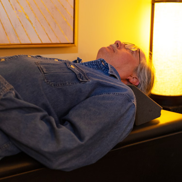 Patient on Spinal Decompression table