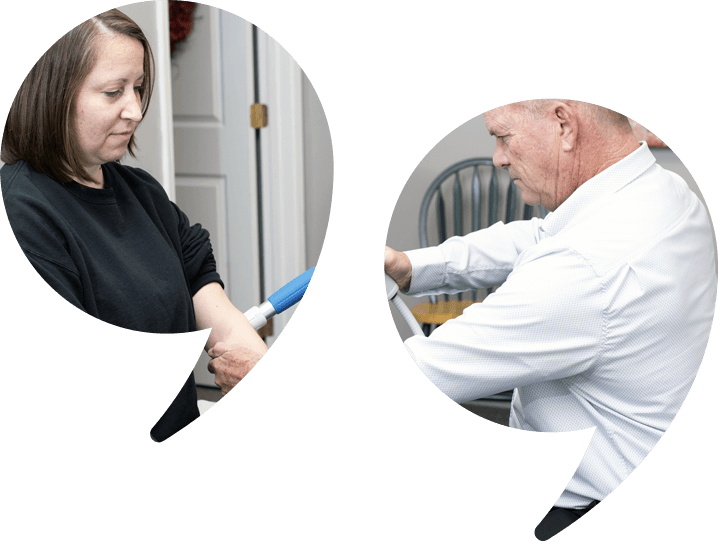 quote icons with photo of Dr Collins in the quote shapes