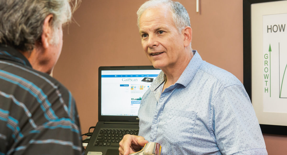 Dr. Jeff talking to Peterborough patient
