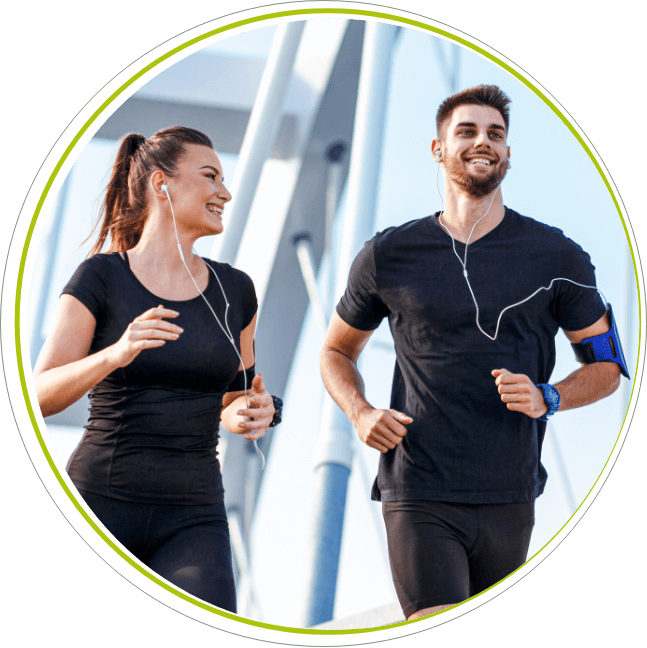 couple running together outdoors