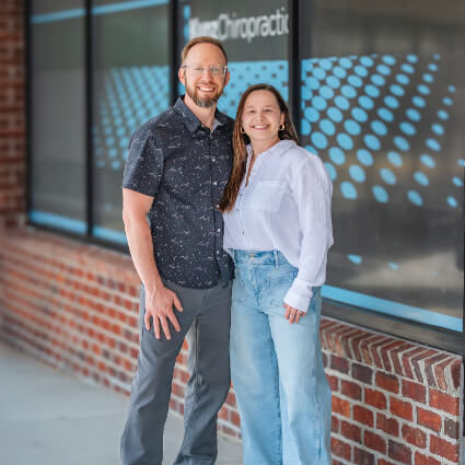 Dr Curt and Danielle outside of practice