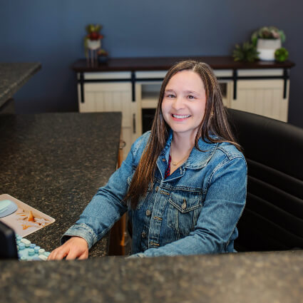 Danielle at desk