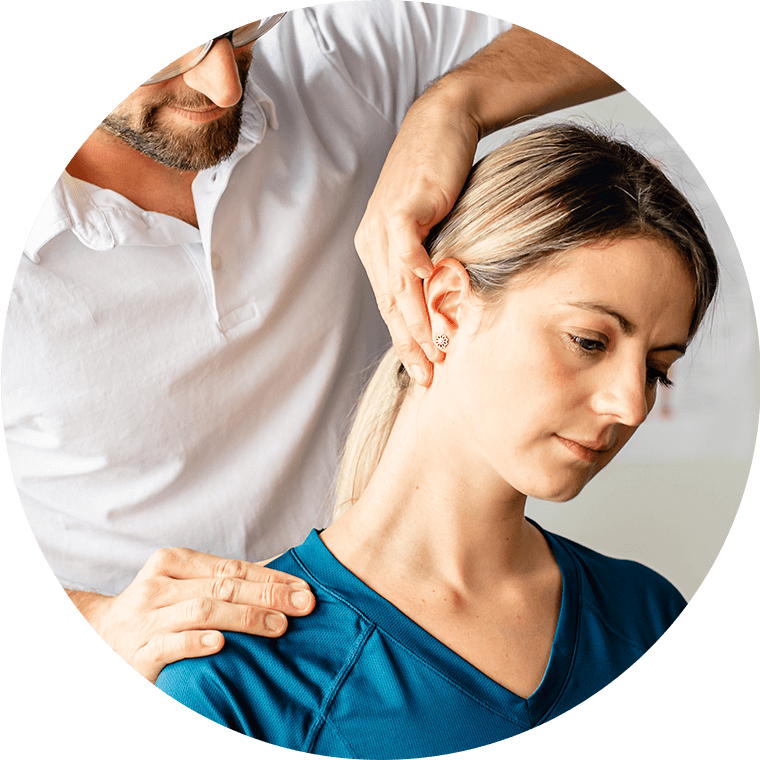 chiropractic patient getting neck adjustment