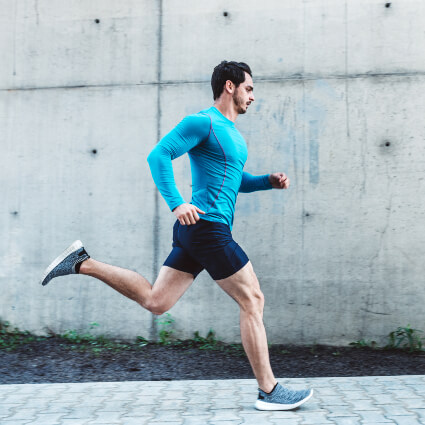 Male athlete running