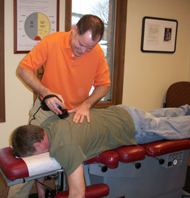 We use a variety of different techniques to get the best results for our patients. Dr. Jim Ruckel treating a patient.