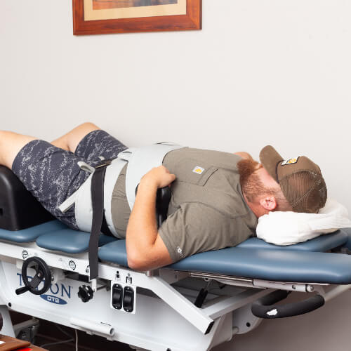 man on decompression table