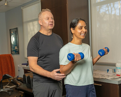 Woman lifting weights