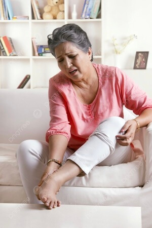 older woman sitting