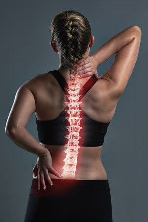spine illustration on females back