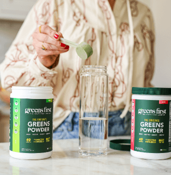 Greens powder on counter