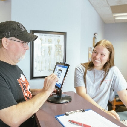 patient check in at our front desk
