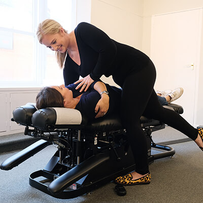 Rebecca-Adjusting-Patient-at-Hungerford-Practice