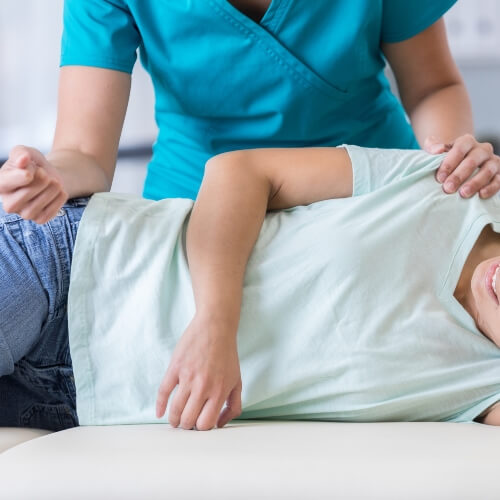 Female patient treated with Chiropractic Care