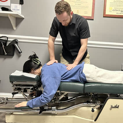 Adjusting patient on table