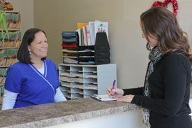 You will be warmly greeted by our friendly front desk staff when you arrive at our office.
