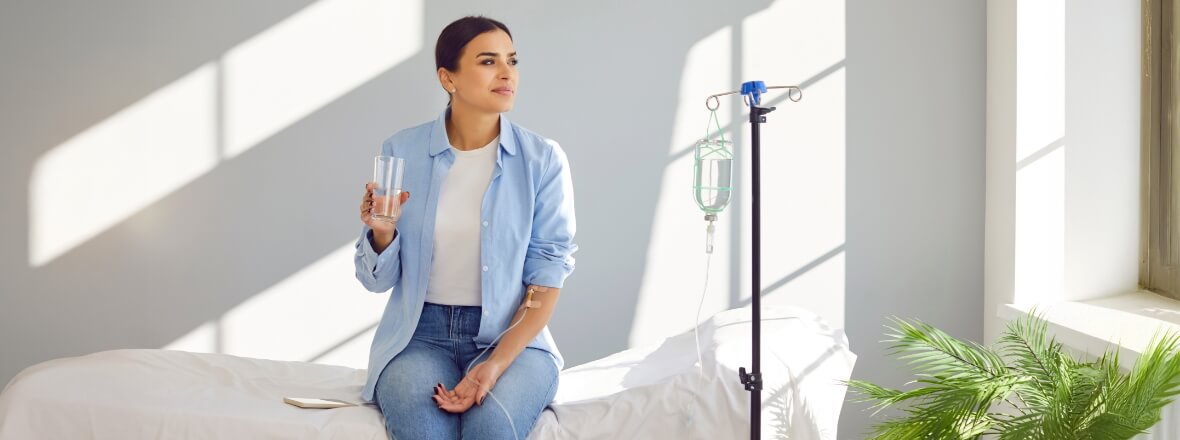 person getting iv therapy
