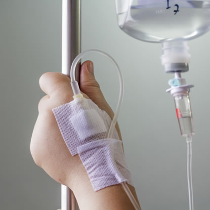 hand with IV
