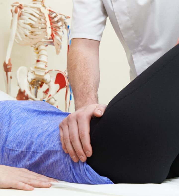 person stretching during therapy