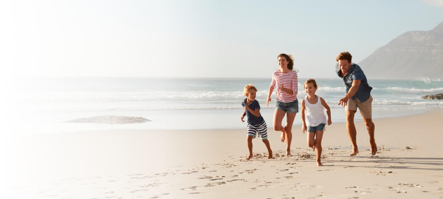 happy family on the beach