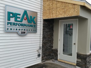 Entrance of new Peak Performance Chiropractic in Albany