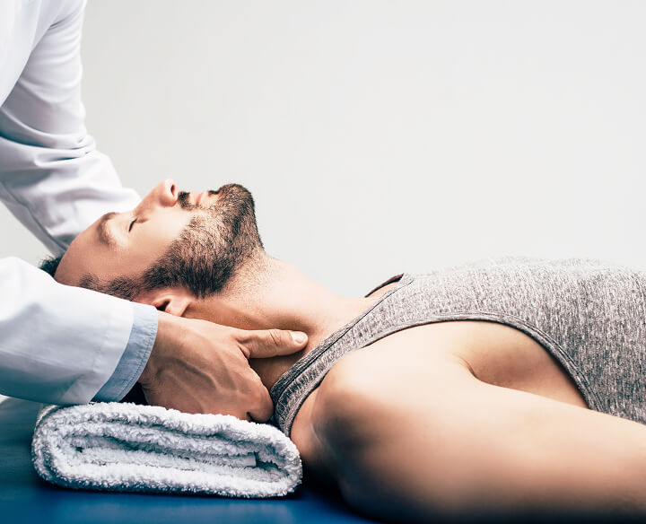 person getting a neck massage