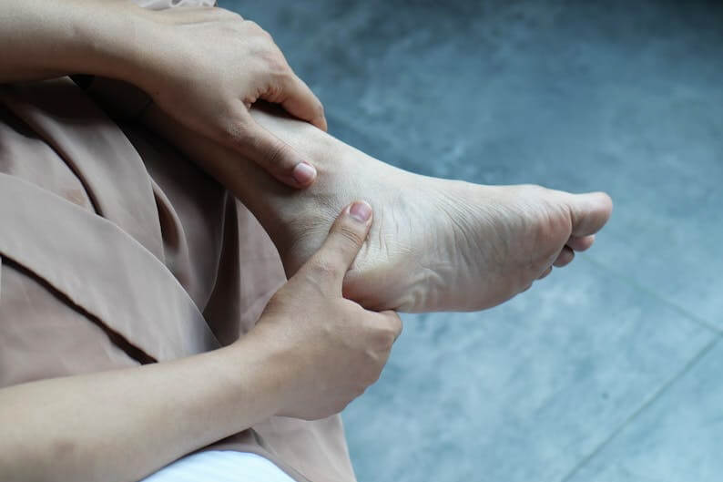 Woman with foot pain