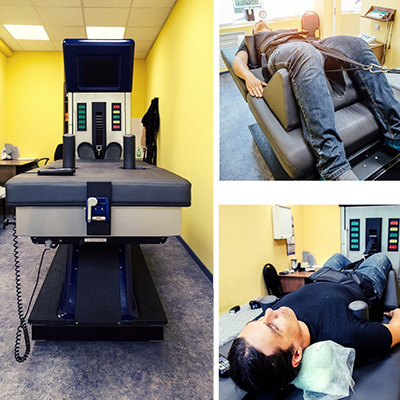 images of patients on a decompression table