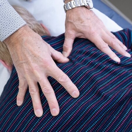 Close-up view of chiropractic adjustment