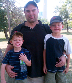 Michael with sons Nicholas and Linden. Michael with sons Nicholas and Linden.