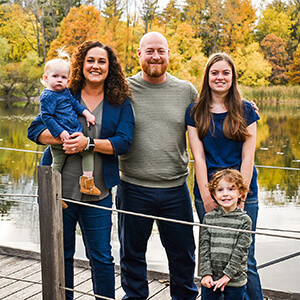 Dr. Holly posing with family