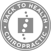 Back To Health Chiropractic  grey and white logo