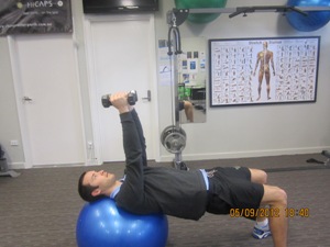 Fitness Ball Dumbbell Fly Perth Sports Injury Clinic