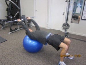 Fitness Ball Triceps Extension | PRACTICE NAME]