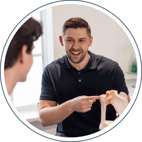 pointing to spine model