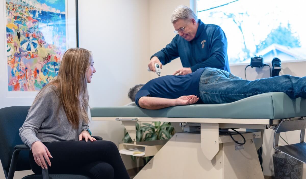 Dr. Rod checking patient