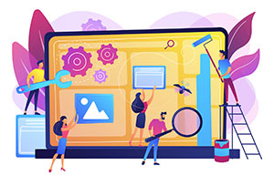 Website maintenance concept vector illustration