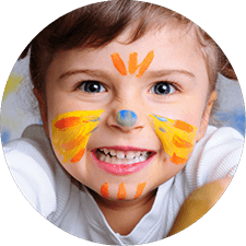 child with face paint