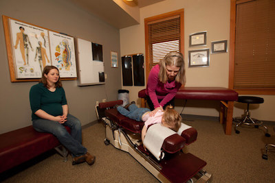 Pediatric chiropractic adjustment